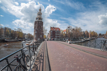 Traditional old buildings in Amsterdam