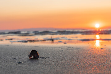 Sunrise in Bibione captured at a lighthouse in Italy. Bibione is a seaside resort in Italy in the...