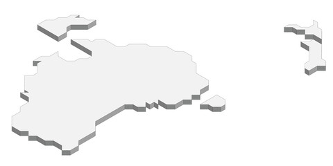 Isometric political map of Australia