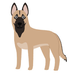 ベルジアンマリノアの犬イラスト