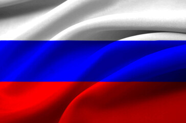 Fototapeta premium flag of Russia. close up waving flag of Russia. flag symbols of Russia.