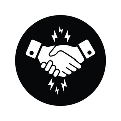 Collaboration, joint, venture icon. Black vector sketch.