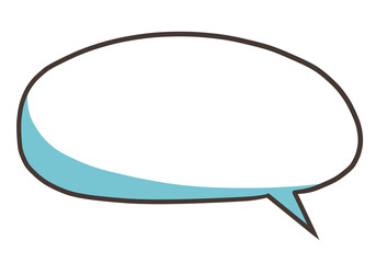 手描きの丸い吹き出し　青の影