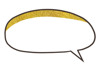 Fototapeta premium 手描きの丸い吹き出し 金の影