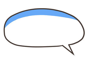 手描きの丸い吹き出し　青の影