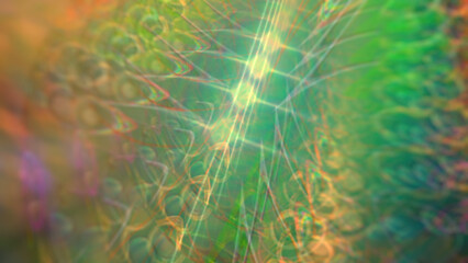 Abstract glowing iridescent textural background.