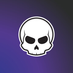 Cartoon Skull Emblem. Could be used for Clip Art, Sticker, T-shirt, Emblem, or Gaming Logo