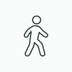 Walking man icon vector. Man walk pedestrian icon vector isolated