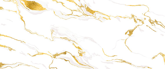 White and gold marble. Luxury wallpaper with gold shade, grey and white watercolor. Elegant marble pattern design for banner, covers, wall art, home decor and invitation.