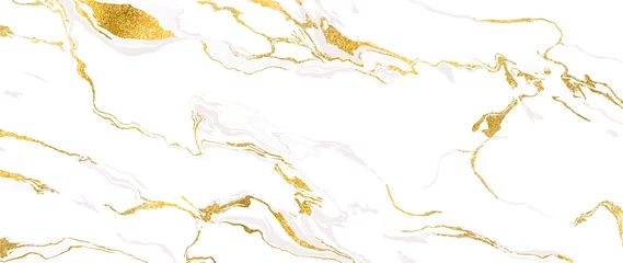Küchenrückwand glas motiv Marmor Weißer und goldener Marmor. Luxustapete mit goldenem Farbton, grauem und weißem Aquarell. Elegantes Marmormusterdesign für Banner, Cover, Wandkunst, Wohnkultur und Einladung.