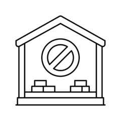 interior house demolition line icon vector illustration