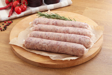 Raw pork sausages for grill