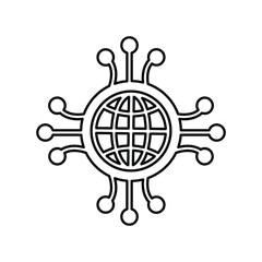 Global, technology, connection line icon. Outline vector.