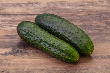 Ripe organic natural green cucumber