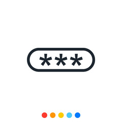 Password entry box icon, Vector and Illustration.