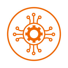 Information, creative, info, seo icon. Orange vector sketch.