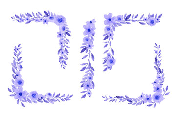 Flower Arrangement watercolor frame corner