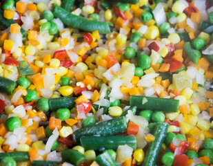 Texture of different bright vegetables