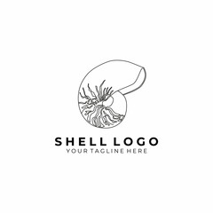 shell logo icon illustration vector design sign shop ocean isolated nature animal seafood restaurant