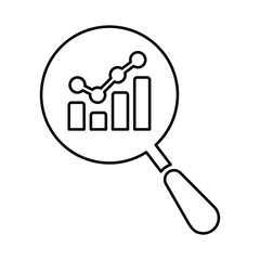 Marketing, research, analysis outline icon. Line art sketch.