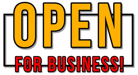 Open for business typography design