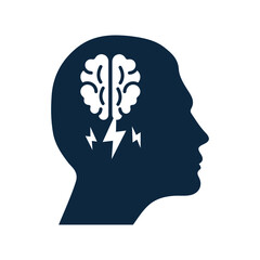 Mind, power, brain, head icon. Simple vector sketch.
