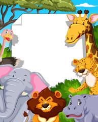 Obraz na płótnie Canvas Banner with various wild animals