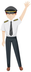 A pilot waving hand in cartoon style © blueringmedia