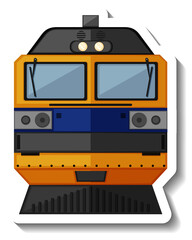 Front of diesel locomotive in cartoon style © blueringmedia