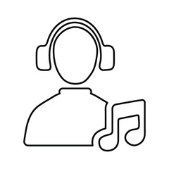 Music, audio, listen, song outline icon. Line vector design.