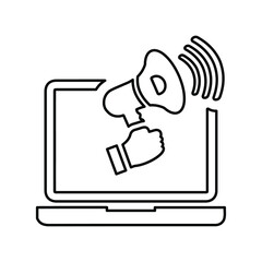 Online, promotion, web line icon. Outline vector.