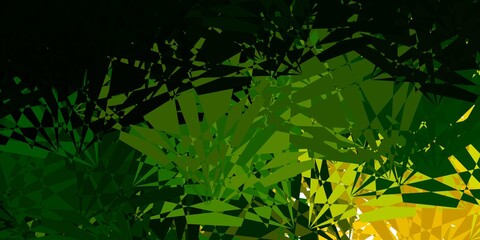 Obraz premium Dark Green, Red vector background with polygonal forms.