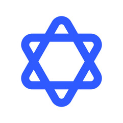 The Star of David in vector form. Curved star icon.