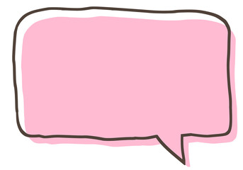Hand-drawn square speech bubble, pink