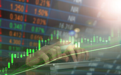 finance stock board with graph market volatility