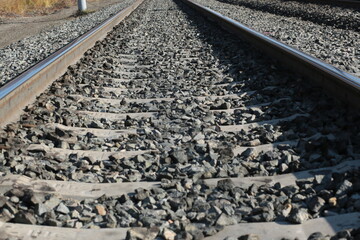 the railroad going into the distance