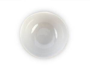 empty white bowl isolated on white background(top view)