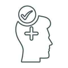 Optimistic, positive, approve line icon. Outline vector.