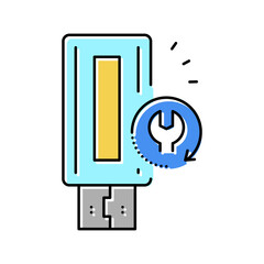 flash media data recovery color icon vector illustration
