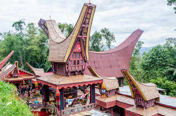 Views in detail of Rantepao and Tana Toraja Regency. Shoeing the graves, rice fields and markets....