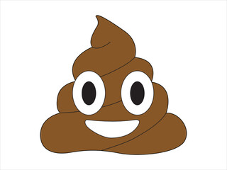 Pile of brown Poo. Smile Emoji Icon. Cartoon emojis in a flat style. Emotions icons.
Vector illustration