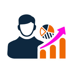 Personal, statistics, analysis icon. Simple flat design concept.