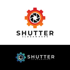 gear shutter cam logo vector design template - obrazy, fototapety, plakaty