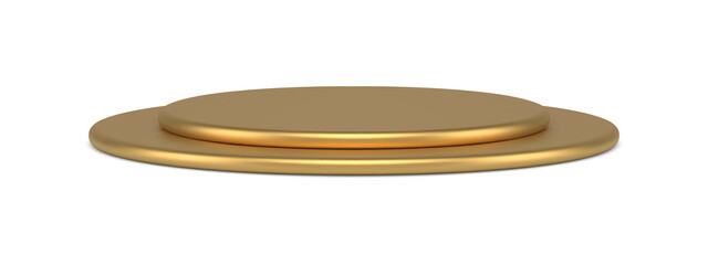 Realistic two section golden pedestal isometric 3d template vector illustration jewelry podium stage
