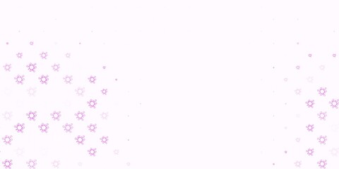 Light pink vector backdrop with virus symbols.