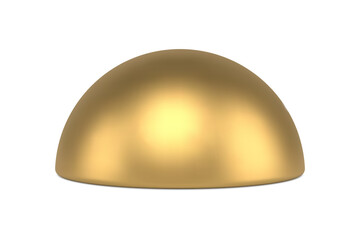 Realistic glossy golden metal semisphere luxury 3d template decorative design vector illustration