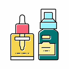 cosmetic oil for facial skin color icon vector illustration