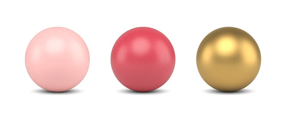 Collection multicolored glossy circled ball realistic 3d template vector illustration