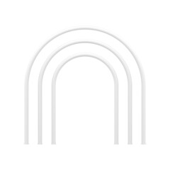 Realistic white elegant arch bar multilevel structure for greeting card decorative design 3d vector