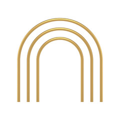 Realistic curved multilevel golden expensive arch bar structure exterior decorative design vector